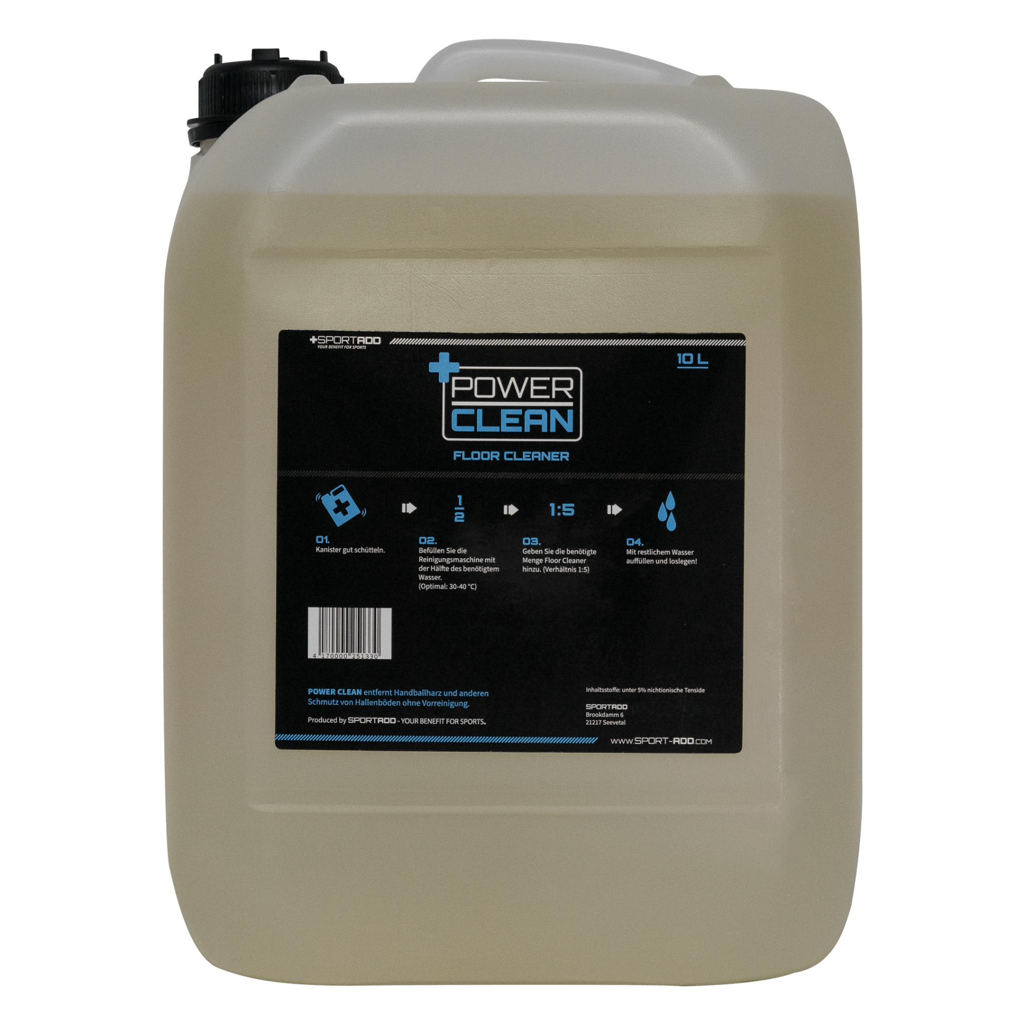POWER CLEAN BODENREINIGER 10L - SPORTADD - YOUR BENEFIT FOR SPORTS